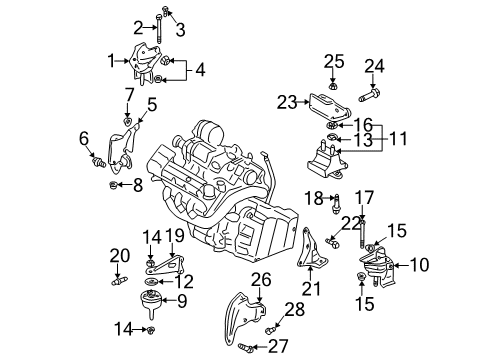 2001 Pontiac Bonneville Motor Mount Bolt Diagram for 11515459