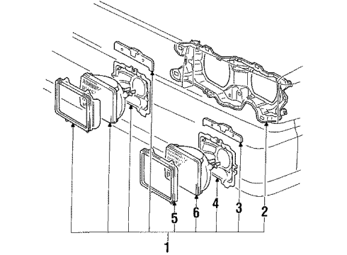 1985 Chevy Nova Headlamp Diagram for 94845457