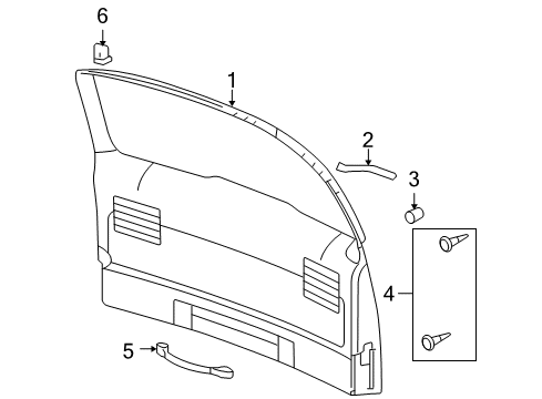 2005 Pontiac Montana Interior Trim - Lift Gate Diagram