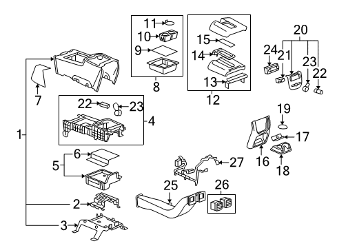 2013 Chevy Avalanche Center Console Diagram