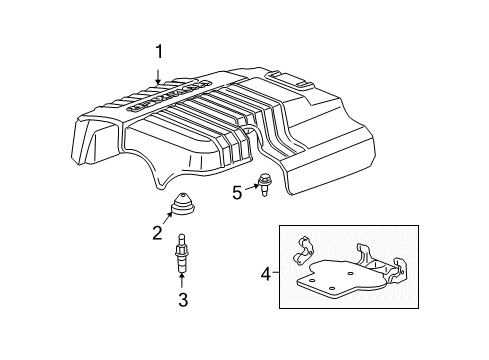 2009 Hummer H2 Engine Appearance Cover Diagram
