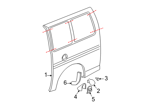 2007 Chevy Express 3500 Side Panel & Components, Exterior Trim Diagram