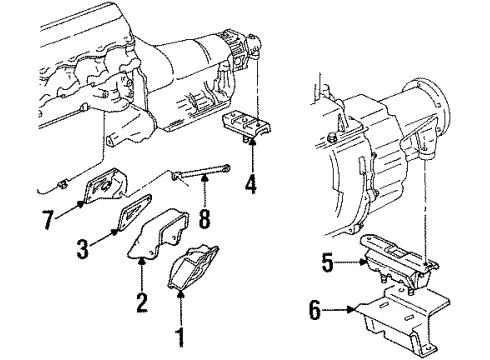 1992 Chevy K1500 Engine & Trans Mounting Diagram