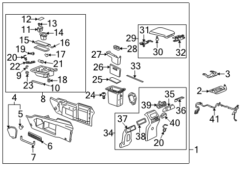 2002 Buick Rendezvous Console Diagram