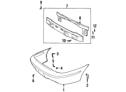 1998 Chevy Metro Bumper Cover Diagram for 91173989