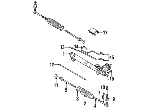 1997 Buick Riviera P/S Pump & Hoses, Steering Gear & Linkage Diagram