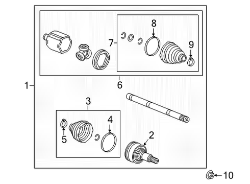 2023 Cadillac Escalade ESV Axle Components - Front Diagram