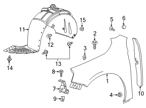2019 Chevy Impala Fender & Components Diagram