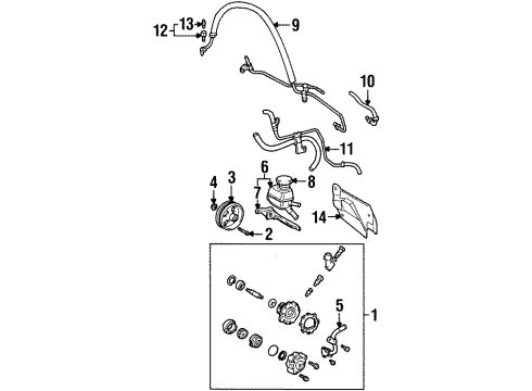 1998 Chevy Prizm Power Steering Pump Diagram for 94859780