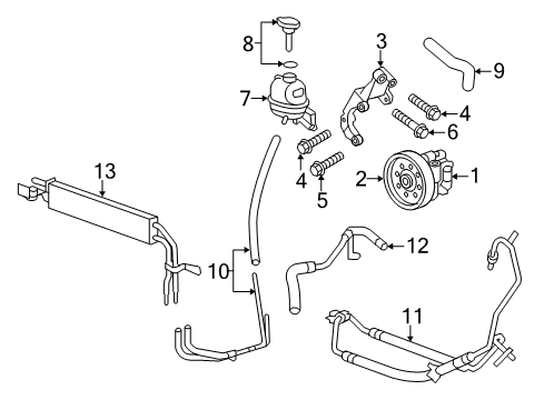2014 Cadillac CTS Power Steering Pump Diagram for 15224339