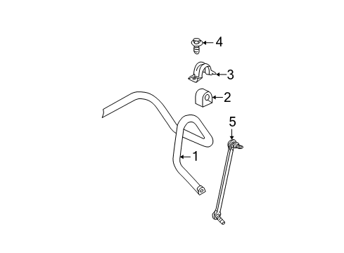 2005 Saturn Vue Stabilizer Bar & Components - Front Diagram