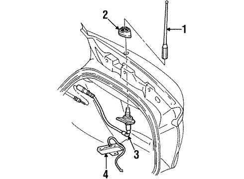 1998 Oldsmobile Intrigue Antenna Cable Diagram for 10275497