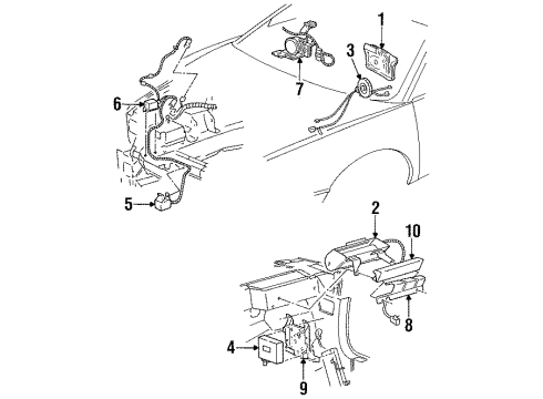 1999 Oldsmobile Aurora Front Sensor Diagram for 16221059