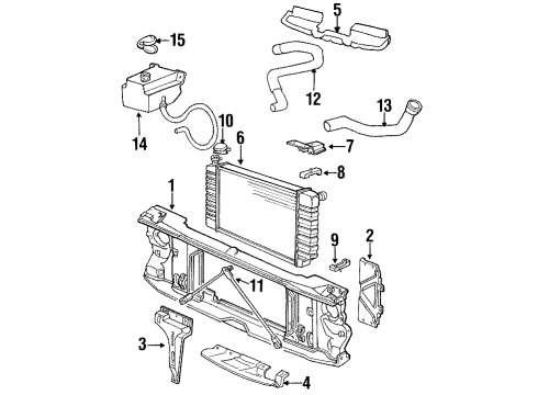 1993 GMC K3500 Radiator & Components, Radiator Support Diagram