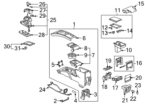 2004 Cadillac SRX Gear Shift Assembly Diagram for 15146472