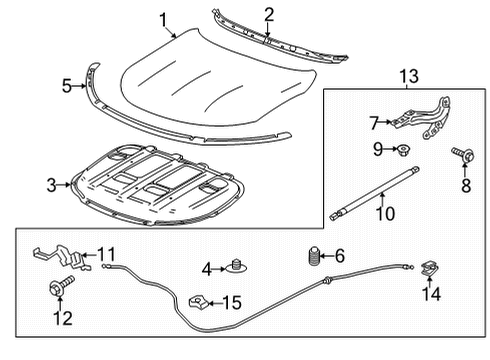 2022 Buick Envision Hood & Components Diagram