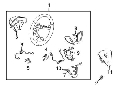 2008 Saturn Vue Steering Column, Steering Wheel & Trim Diagram 8 - Thumbnail