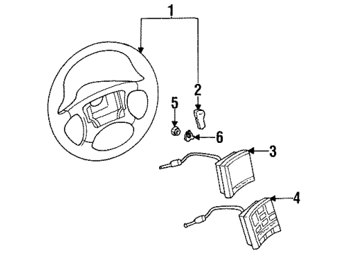 1993 Pontiac Trans Sport Horn Switch Diagram for 17990568