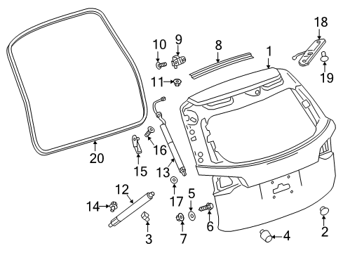 2018 Chevy Equinox Gate & Hardware Diagram