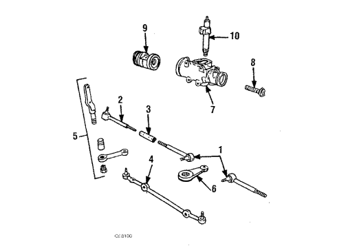 1985 GMC Caballero P/S Pump & Hoses, Steering Gear & Linkage Diagram