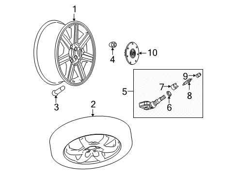 2006 Cadillac SRX TPMS Sensor Diagram for 25774007