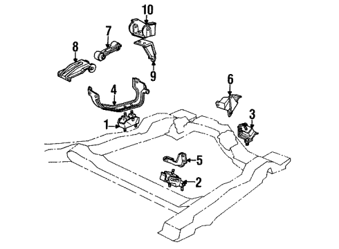 1987 Pontiac 6000 Engine & Trans Mounting Diagram