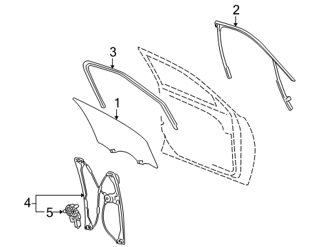 2007 Buick LaCrosse Front Door - Glass & Hardware Diagram