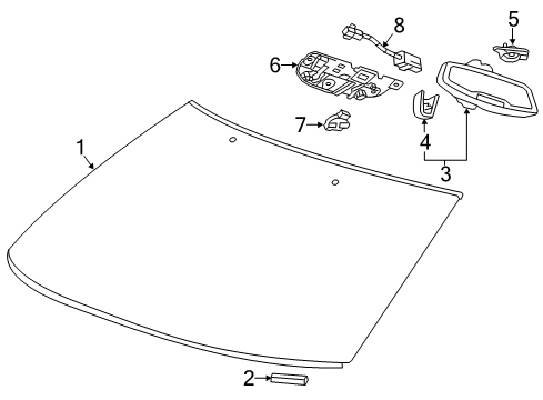 2017 Chevy Corvette Windshield Glass Diagram