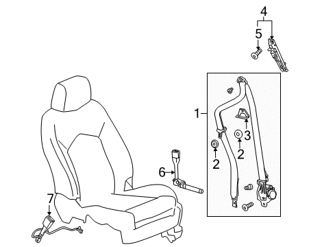 2014 Cadillac SRX Seat Belt Diagram