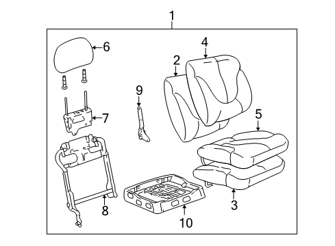 2007 GMC Sierra 3500 Classic Seat Back Pad Diagram for 88941581