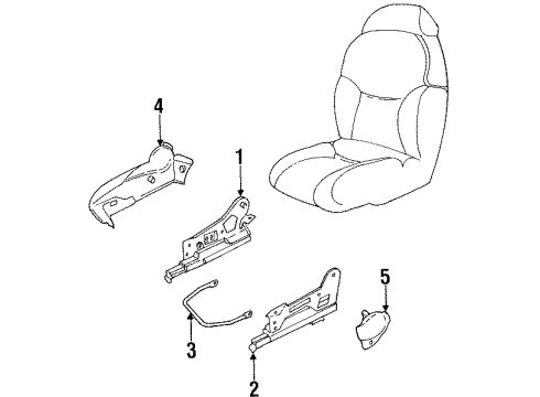 1999 Chevy Lumina Inner Panel, Front Diagram for 12534595