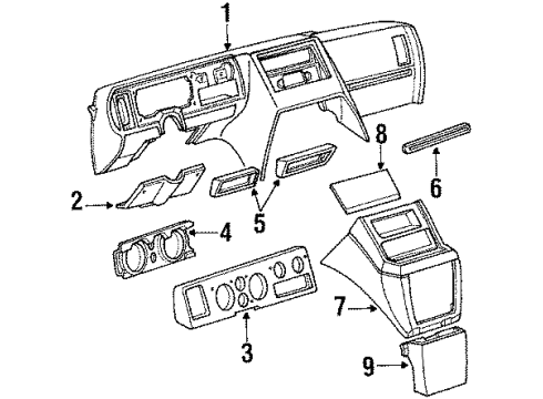 1993 GMC P3500 Instrument Panel Diagram