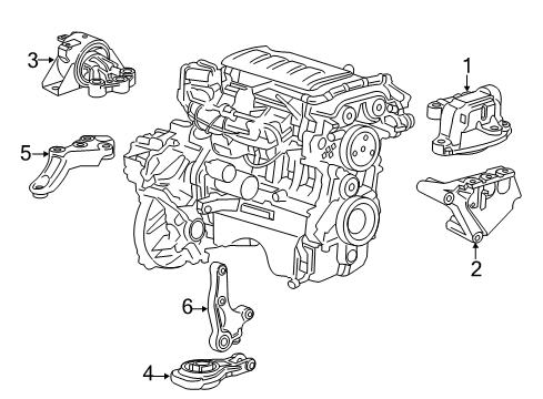 2014 Chevy Sonic Engine & Trans Mounting Diagram