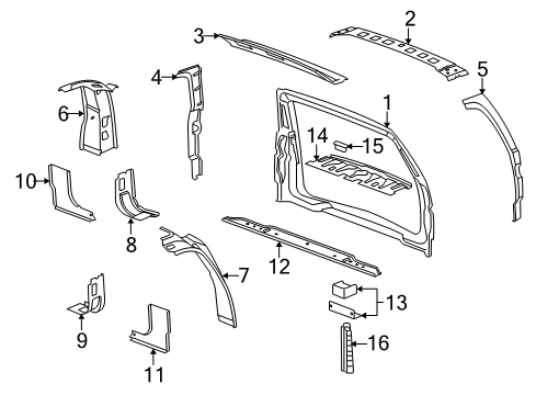 2012 GMC Yukon Rear Body Diagram