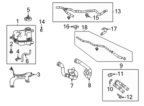 2022 Cadillac CT4 Outlet Hose Diagram for 85121817