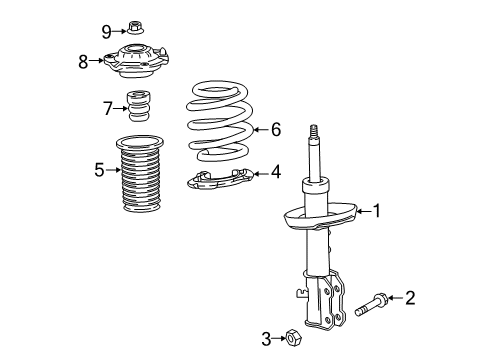 2017 Chevy Cruze Strut, Driver Side Diagram for 39040195