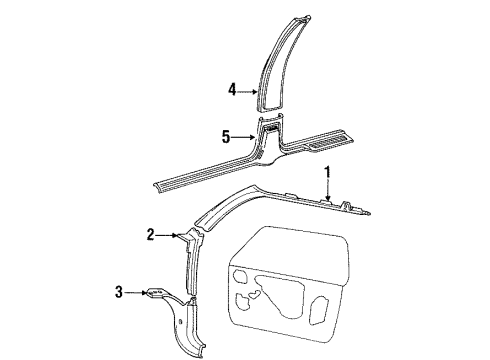 1984 Buick Century Sill Plate, Front Diagram for 1708512