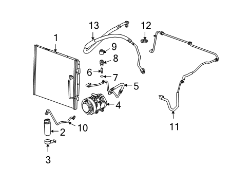2011 GMC Canyon A/C Condenser, Compressor & Lines Diagram