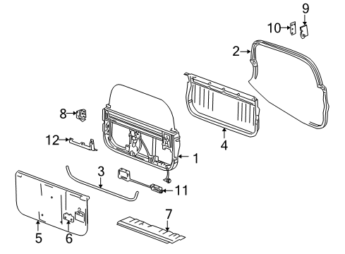 2004 GMC Envoy XUV Rear Body - Gate & Hardware Diagram