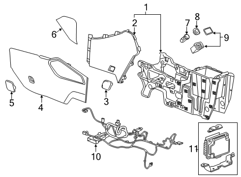 2021 Chevy Blazer Center Console Diagram