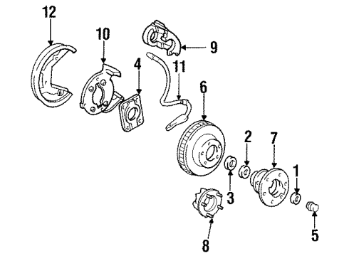 1993 GMC K2500 Front Brakes Diagram