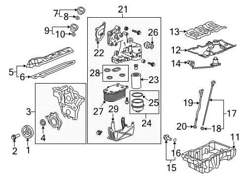 2010 Cadillac SRX Filter Element Diagram for 12593333
