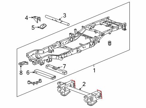 2007 GMC Sierra 1500 Frame & Components Diagram