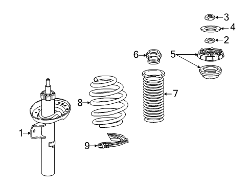 2017 Buick Cascada Struts & Components - Front Diagram