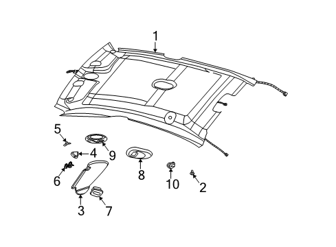 2006 Saturn Ion Interior Trim - Roof Diagram