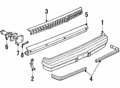1991 Buick Century Bumper Cover Diagram for 10055023
