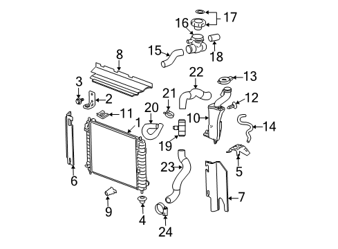 2009 Chevy HHR Radiator & Components Diagram