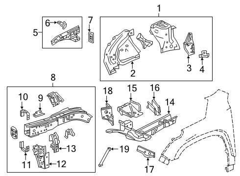 2021 Chevy Blazer Structural Components & Rails Diagram