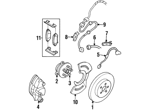 1997 Cadillac DeVille Brake Components Diagram