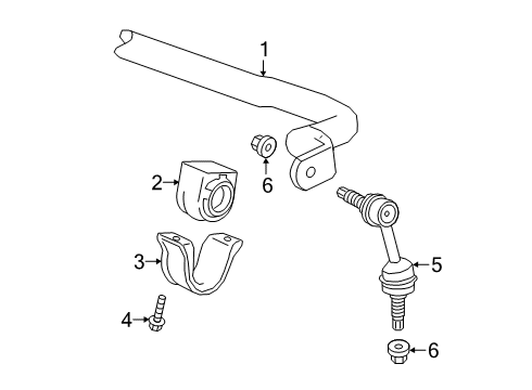 2019 Chevy Silverado 1500 LD Stabilizer Bar & Components - Front Diagram